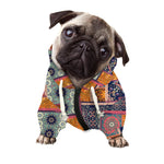Ethnic Floral Patchwork Pattern Print Dog Zip Up Hoodie
