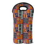 Ethnic Floral Patchwork Pattern Print Double Neoprene Wine Tote