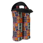 Ethnic Floral Patchwork Pattern Print Double Neoprene Wine Tote