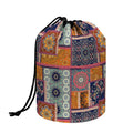 Ethnic Floral Patchwork Pattern Print Drawstring Makeup Bag