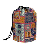 Ethnic Floral Patchwork Pattern Print Drawstring Makeup Bag