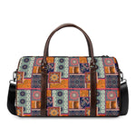 Ethnic Floral Patchwork Pattern Print Duffle Bag