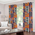 Ethnic Floral Patchwork Pattern Print Extra Wide Grommet Curtains