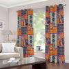 Ethnic Floral Patchwork Pattern Print Extra Wide Grommet Curtains