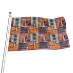 Ethnic Floral Patchwork Pattern Print Flag