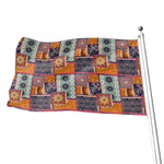 Ethnic Floral Patchwork Pattern Print Flag