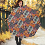 Ethnic Floral Patchwork Pattern Print Foldable Umbrella