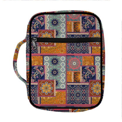Ethnic Floral Patchwork Pattern Print Front Pocket Bible Bag