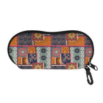 Ethnic Floral Patchwork Pattern Print Glasses Case