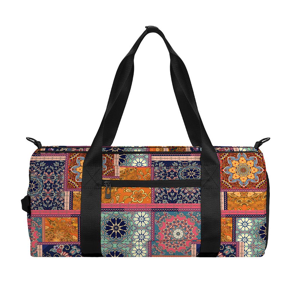 Ethnic Floral Patchwork Pattern Print Gym Bag