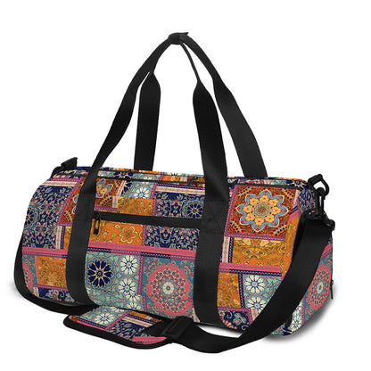 Ethnic Floral Patchwork Pattern Print Gym Bag