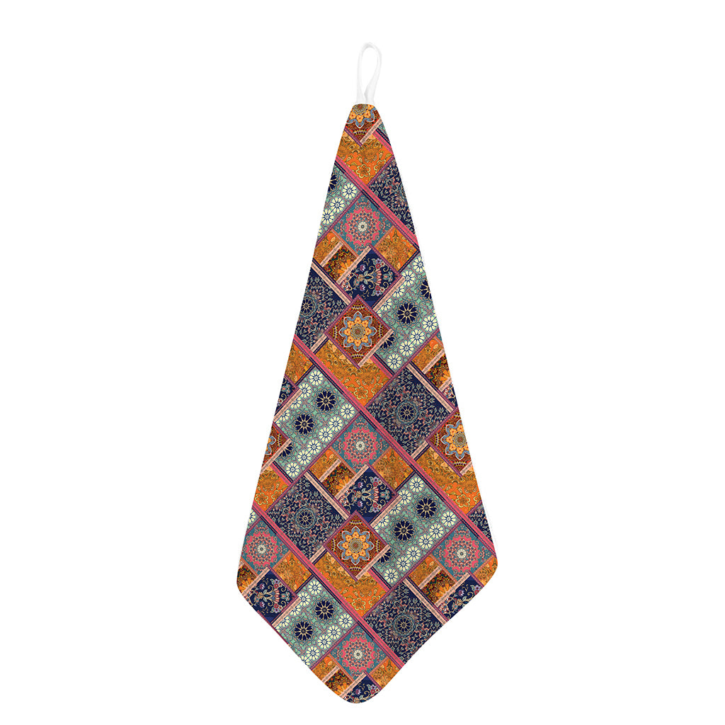 Ethnic Floral Patchwork Pattern Print Hand Towel