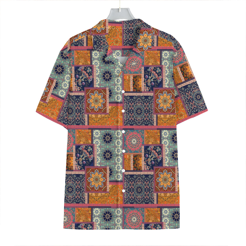 Ethnic Floral Patchwork Pattern Print Hawaiian Shirt