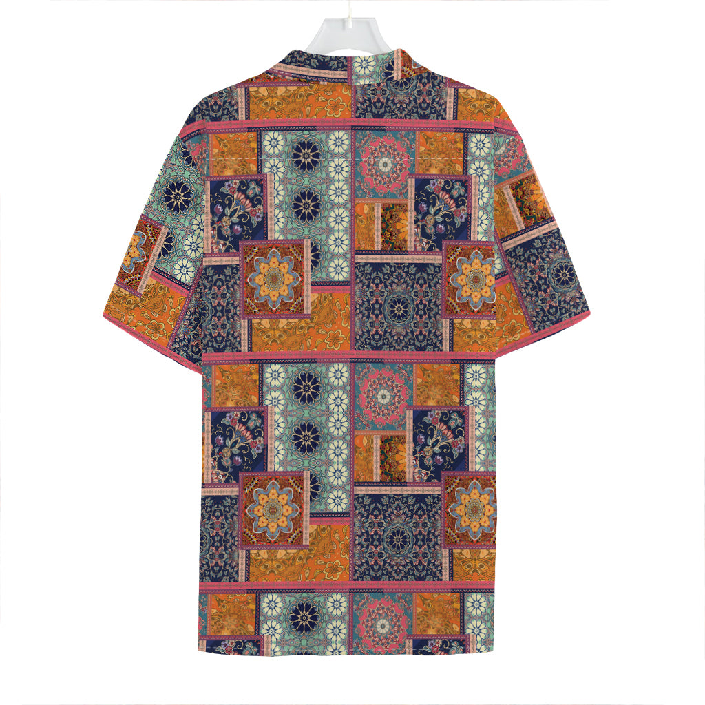 Ethnic Floral Patchwork Pattern Print Hawaiian Shirt