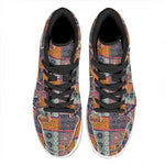 Ethnic Floral Patchwork Pattern Print High Top Leather Sneakers