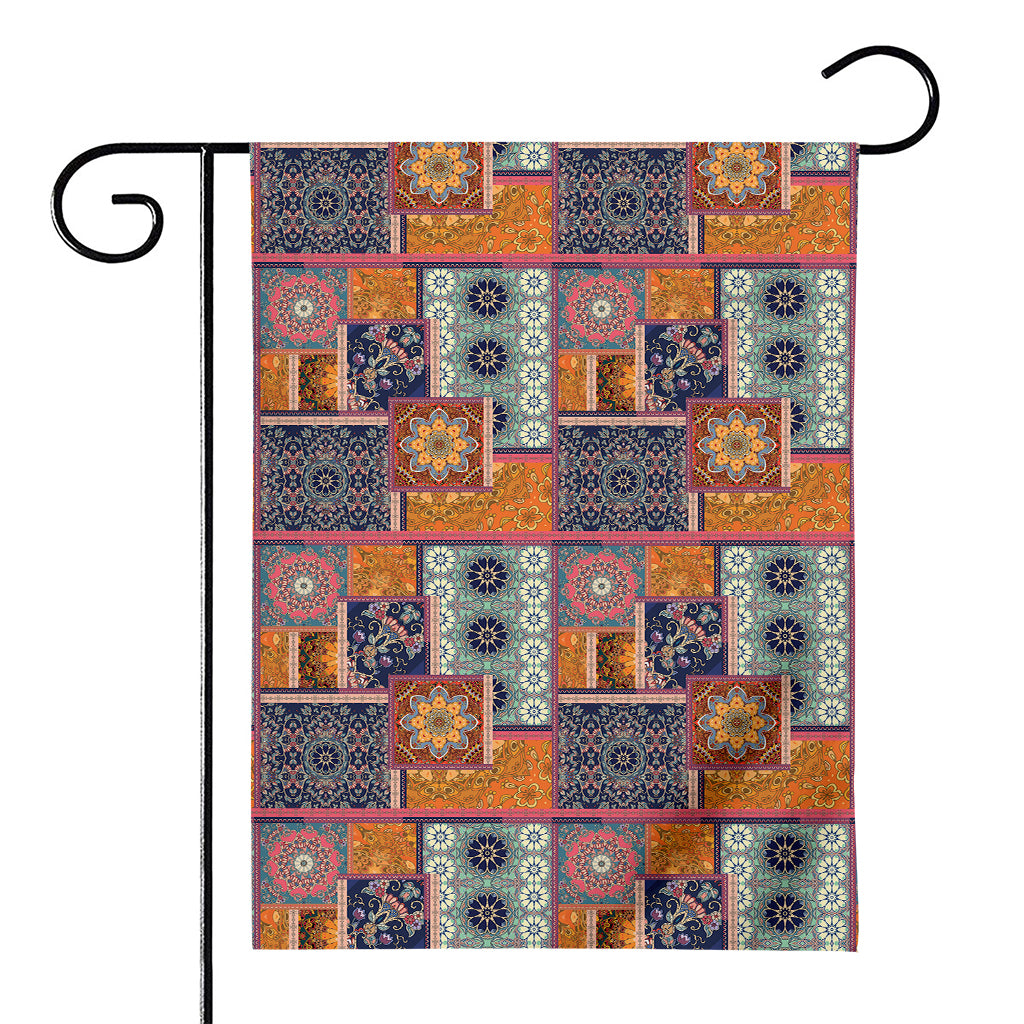 Ethnic Floral Patchwork Pattern Print House Flag