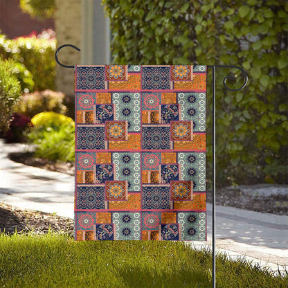 Ethnic Floral Patchwork Pattern Print House Flag