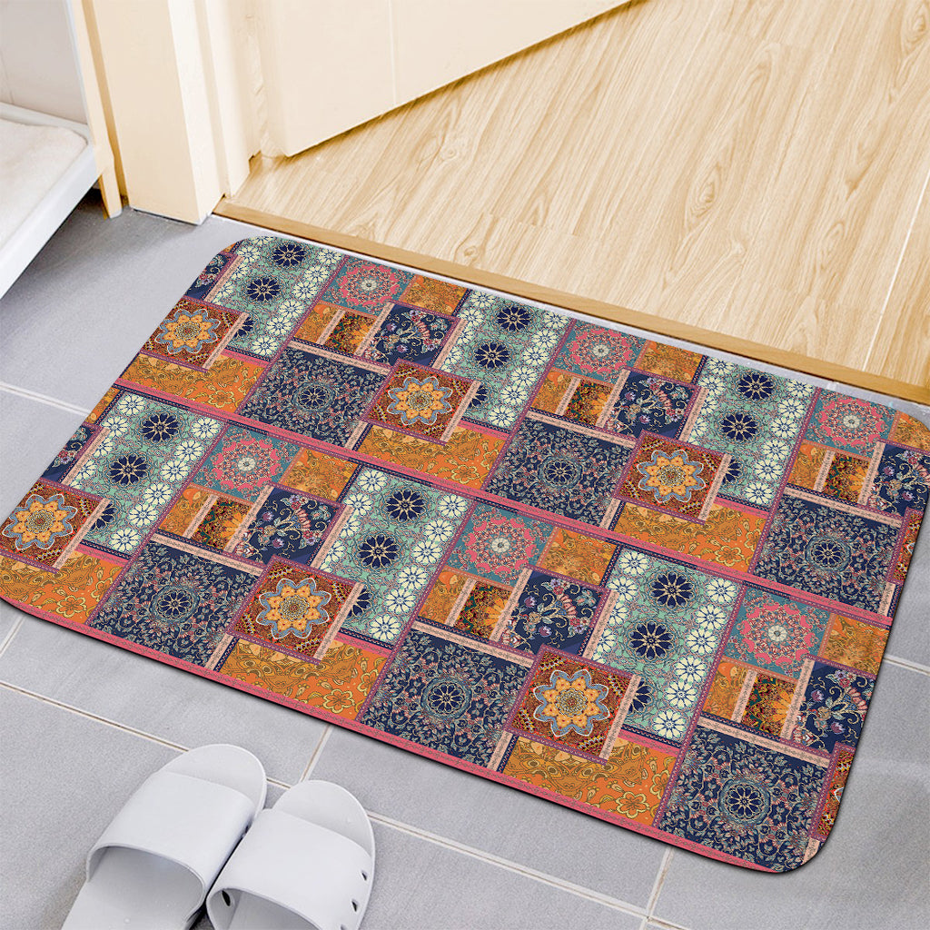 Ethnic Floral Patchwork Pattern Print Indoor Door Mat