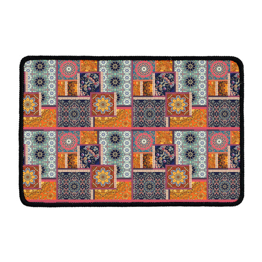 Ethnic Floral Patchwork Pattern Print Kitchen Mat