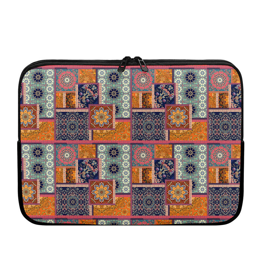 Ethnic Floral Patchwork Pattern Print Laptop Sleeve