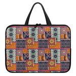 Ethnic Floral Patchwork Pattern Print Laptop Sleeve With Handle