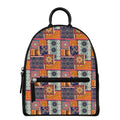 Ethnic Floral Patchwork Pattern Print Leather Backpack