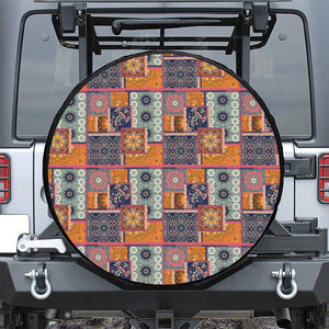 Ethnic Floral Patchwork Pattern Print Leather Spare Tire Cover