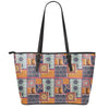 Ethnic Floral Patchwork Pattern Print Leather Tote Bag