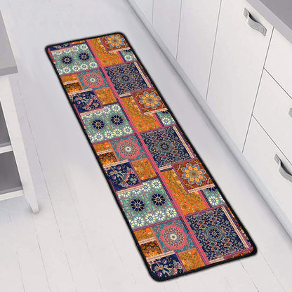 Ethnic Floral Patchwork Pattern Print Long Kitchen Mat