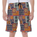 Ethnic Floral Patchwork Pattern Print Men's Beach Shorts