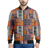 Ethnic Floral Patchwork Pattern Print Men's Bomber Jacket