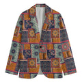 Ethnic Floral Patchwork Pattern Print Men's Cotton Blazer