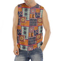 Ethnic Floral Patchwork Pattern Print Men's Fitness Tank Top