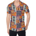Ethnic Floral Patchwork Pattern Print Men's Shirt