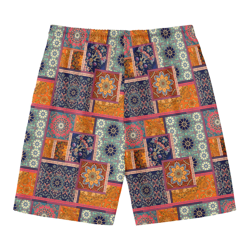 Ethnic Floral Patchwork Pattern Print Men's Swim Trunks