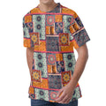 Ethnic Floral Patchwork Pattern Print Men's Velvet T-Shirt