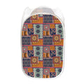Ethnic Floral Patchwork Pattern Print Mesh Laundry Hamper