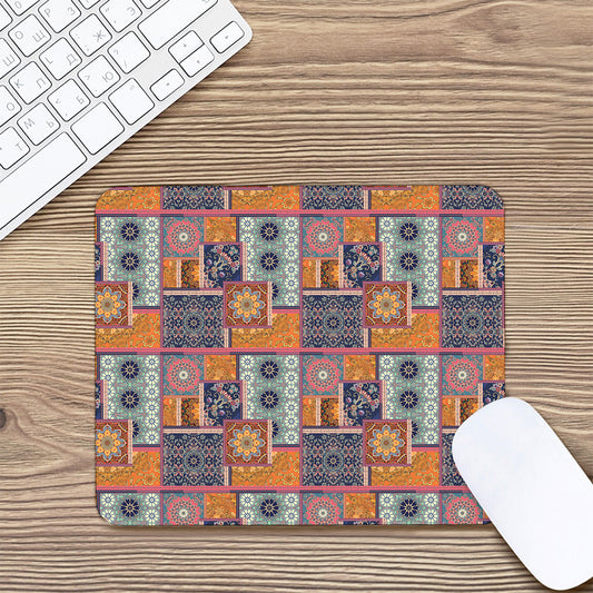 Ethnic Floral Patchwork Pattern Print Mouse Pad