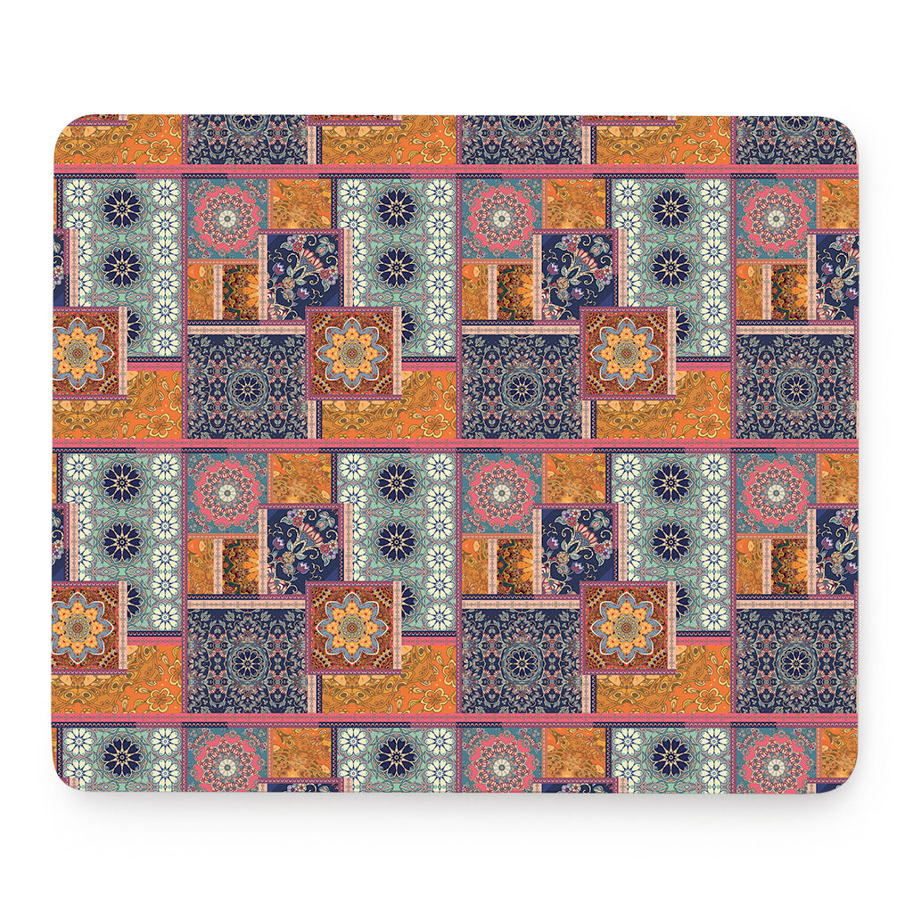 Ethnic Floral Patchwork Pattern Print Mouse Pad