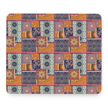Ethnic Floral Patchwork Pattern Print Mouse Pad