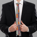 Ethnic Floral Patchwork Pattern Print Necktie