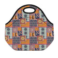 Ethnic Floral Patchwork Pattern Print Neoprene Lunch Bag