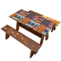 Ethnic Floral Patchwork Pattern Print Picnic Table Cover