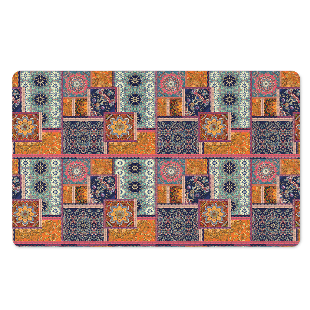 Ethnic Floral Patchwork Pattern Print Polyester Doormat