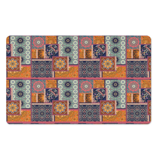 Ethnic Floral Patchwork Pattern Print Polyester Doormat