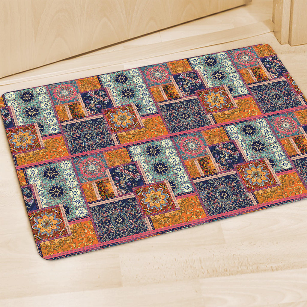 Ethnic Floral Patchwork Pattern Print Polyester Doormat
