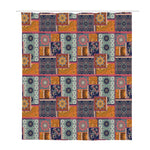 Ethnic Floral Patchwork Pattern Print Polyester Shower Curtain