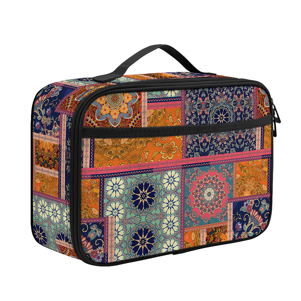 Ethnic Floral Patchwork Pattern Print Portable Lunch Bag