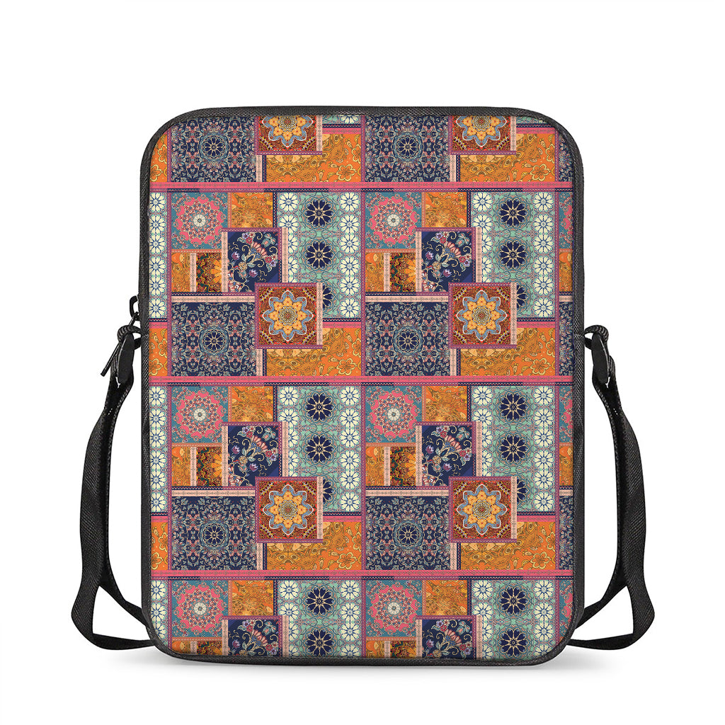 Ethnic Floral Patchwork Pattern Print Rectangular Crossbody Bag