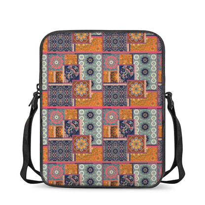 Ethnic Floral Patchwork Pattern Print Rectangular Crossbody Bag